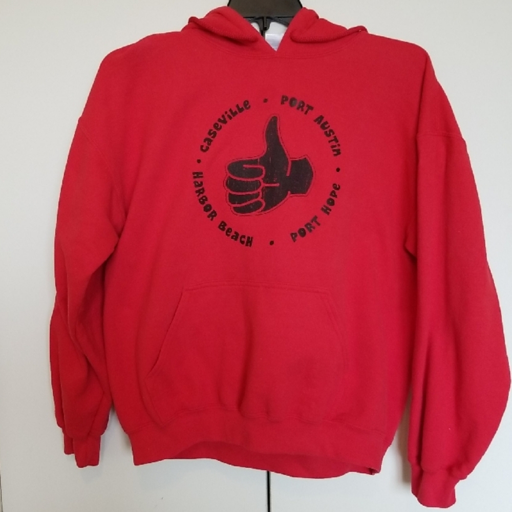 Gildan Red Hoodie with Graphic Print